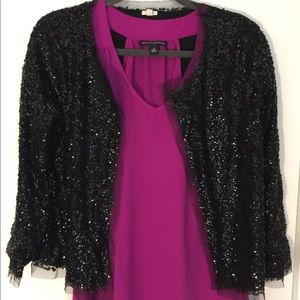 Sequin and tulle cardigan